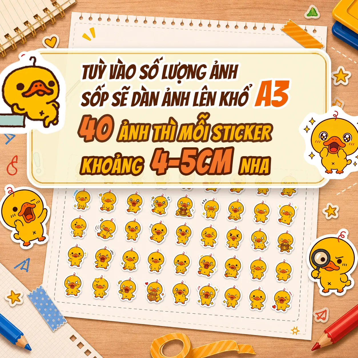 Bộ sticker custom khổ A3